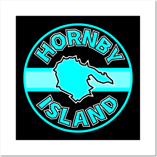 Hornby Island Classic Circle - Bright Blue Turquoise Round - Hornby Island Posters and Art